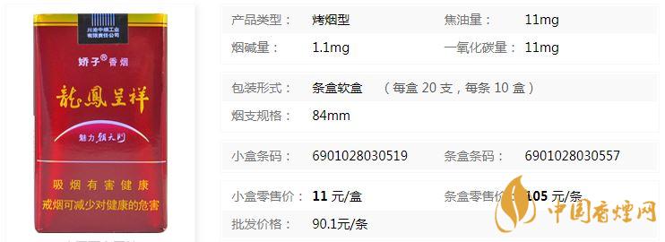 嬌子軟龍鳳魅力朝價格多少 嬌子軟龍鳳魅力朝香煙價目表查詢
