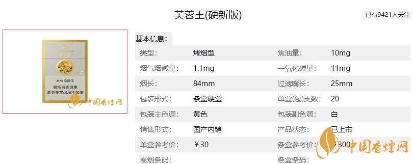 芙蓉王煙價格表和圖片2021 芙蓉王煙的寓意是什么